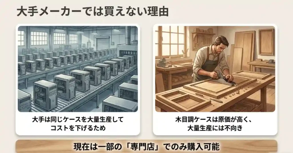 なぜ大手BTOでは木目ケースが選べないのか