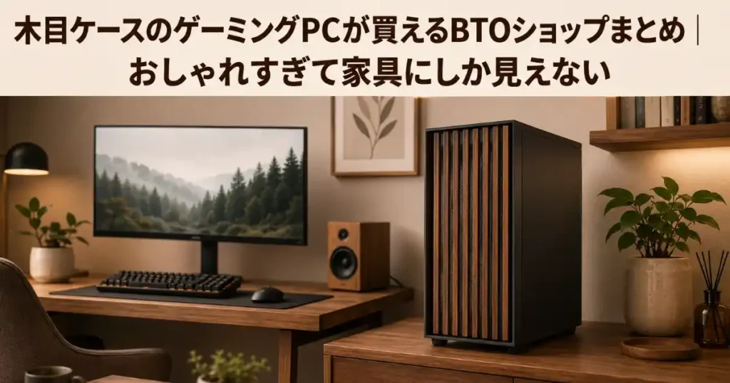 木目ケースのゲーミングPCが買えるBTOショップまとめ|おしゃれすぎて家具にしか見えない
